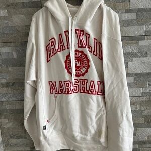Franklin & Marshall White Hoodie with Red Logo